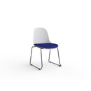 Willow Visitor Chair White Shell Royal Blue Seat
