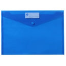 Marbig Document Wallet Polypropylene Button Closure A4 Blue Pack 10