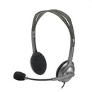 Logitech Headset H110 Wired Stereo 3.5mm Plugs Noise Cancelling Microphone