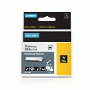 Dymo Rhino Labelling Tape Flexible Nylon 12mm x 3.5m Black On White