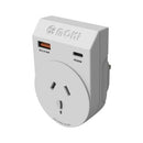 Moki Travel Adaptor Plus Outbound Au/nz To Uk + Pd20w Typec & Qc 3.0 Usba