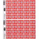 Filecorp C-Ezi Lateral File Labels Alpha Letter U 24 x 31mm Salmon Sheet40