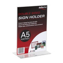 Deflecto Sign/Menu Holder Double Sided A5 Clear