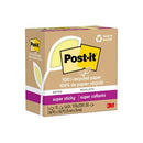 Post-it Recycled Super Sticky Self Adhesive Notes 654R-5SSCY 76 x 76mm Yellow Pack 5