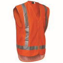 Bison Zip Vest TTMC-W17 Polyester Drop Tail XL Orange