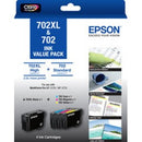 Epson DURABrite Ultra Inkjet Ink Cartridge 702XL 702 High Yield Black4 Colour Value Pack