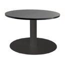 Lunar Coffee Table 600Dia Black Woodgrain Top Black Base