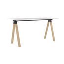 Ligna Bar Leaner 2100 x 900 White Radius Top Oak Legs