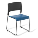Slim Chair Black Frame with Vinyl Seat Blue