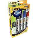 BIC Eco Vivid Permanent Marker Bullet Tip Assorted Colours Box 4