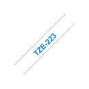 Brother P-Touch Labelling Tape Laminating TZe-223 9mm x 8m Blue On White