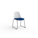 Willow Visitor Chair White Shell Sky Blue Seat