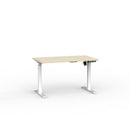 Haven Boost Electric Desk 1200x700 Nordic Maple Top White Frame