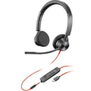 Poly Blackwire 3325 Stereo Usb-c Headset +3.5mm Plug +Usb-c/a Adapter