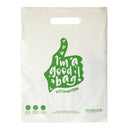 Ecopack Retail Shopping Bag Compostable Punched Handle Small 260 x 340mm White Pack 50