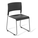 Slim Visitor Chair Stacking Sled Base Black