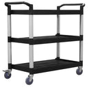 Richmond Service Trolley 3 Tier Black & Silver