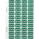Filecorp ColourFind Lateral File Labels Alpha Letter V 25 x 42mm GreenSheet 40