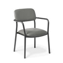 Fit Visitor Stacker Chair Black Frame With Arms Charcoal Vinyl