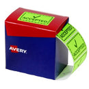 Avery Pre-Printed Dispenser Labels 'Accepted' 932620 75 x 48.8mm Fluoro Green Pack 1500