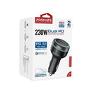Promate 230w Rapidcharge Car Charger With Dual Pd & Qc Ports