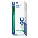 Staedtler Ballpoint Pen Retractable Triangular 1.0mm Green Box 10