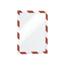 Durable 4944132 Security Red/White Stripe Self Adhesive Frame A4 Pkt 2