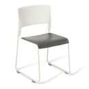 Slim Chair White Frame with Vinyl Seat Grey