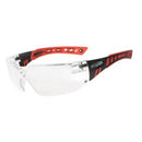 Armour Safety Glasses Scope Speed Titanium Clear Lens Red/Black