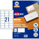 Avery Address Labels Quick Peel Sure Feed Inkjet 936032 / J8160 63.5 x38.1mm 21 Per Sheet Pack 525