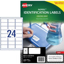 Avery Laser Labels L6146 Tamper Evident Security 63.5 x 33.9mm 24 PerSheet White Pack 240