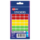Avery Stickers Permanent 932297 18 x 12mm Assorted Colours Pack 144