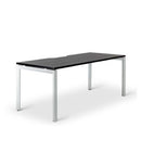 Novah Straight Desk 1800Wx700Dmm Black Woodgrain Top / White Frame