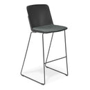 Scout Barstool Black With Upholstered Seat Keylargo Anthracite
