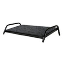 Fluteline Foot Rest Adjustable Wide 700W x 350D Grey Carpet Black Frame