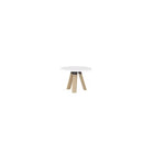 Ligna Coffee Table 600 Diameter White Top Oak Legs
