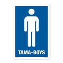 Te Reo Safety Sign Tama - Boys Pvc 150mm X 250mm
