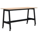 Modella II Mobile Leaner 2400x800 Refined Oak Top Black Frame