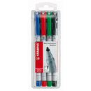 Stabilo Overhead Projection Pen Water Soluble Medium Assorted ColoursPack 4