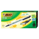 BIC Ecolutions Clic Stic Ballpoint Pen Retractable Medium 1.0mm BlackBox 12