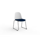 Willow Visitor Chair White Shell Steel Blue Seat
