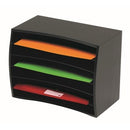 Marbig Desktop Organiser Wood 6 Tier Black