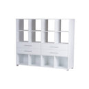 Zealand Cubby Hole 12 Cube 4 Drawers 1600(w)x400(d)x1650(h)mm 18mm Melamine Panel White