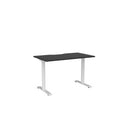 Haven Fixed Single Sided Desk 1200x700 Black Top Scallop White Frame