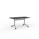 Team Flip Table 1400wx700d Black Oak Top / Silver Frame