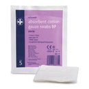 Reliswab Cotton Gauze Swabs Sterile 7.5cm x 7.5cm Pack 5