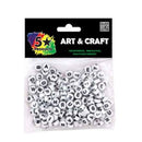 5 Star Pony Beads Alphabet Black And White Pack 180
