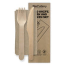 BioPak Wooden Cutlery Set Knife Fork with Napkin FSC 160mm Box 100
