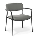 Fit Bariatric Visitor Stacker Chair Black Frame With Arms Charcoal Vinyl