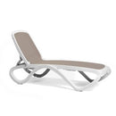 Omega Sun Lounger White Frame Taupe Fabric